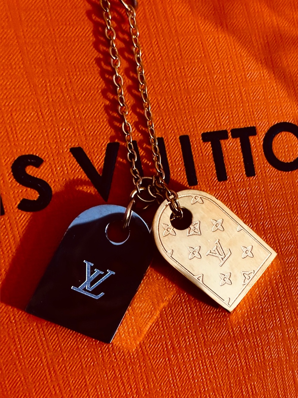 LV Gold and Silver Two-Toned Tag Chain